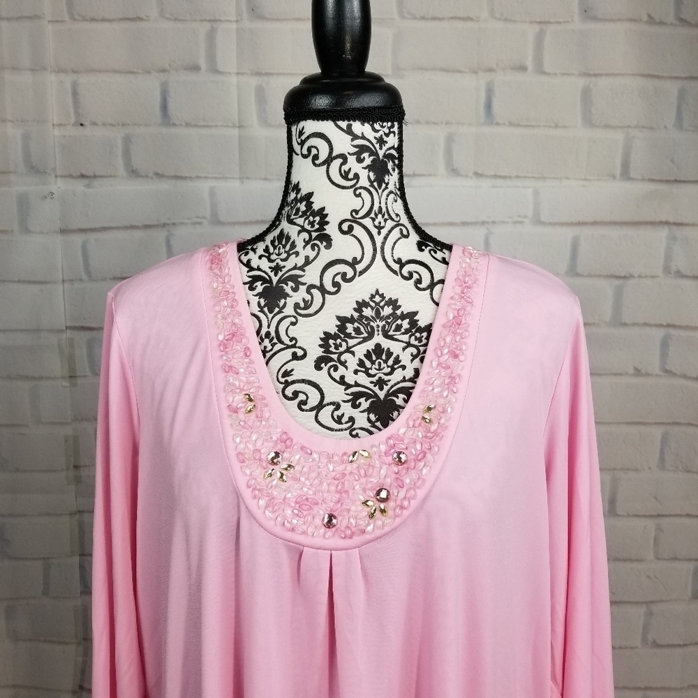 Susan Graver beaded stretch knit top plus size 1x - Picture 2 of 10